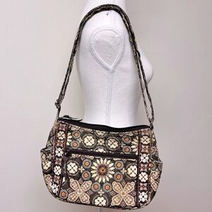Vera Bradley shoulder bag GUC, 11x8x4, clean, VB zip pulls, zips work, adj strap